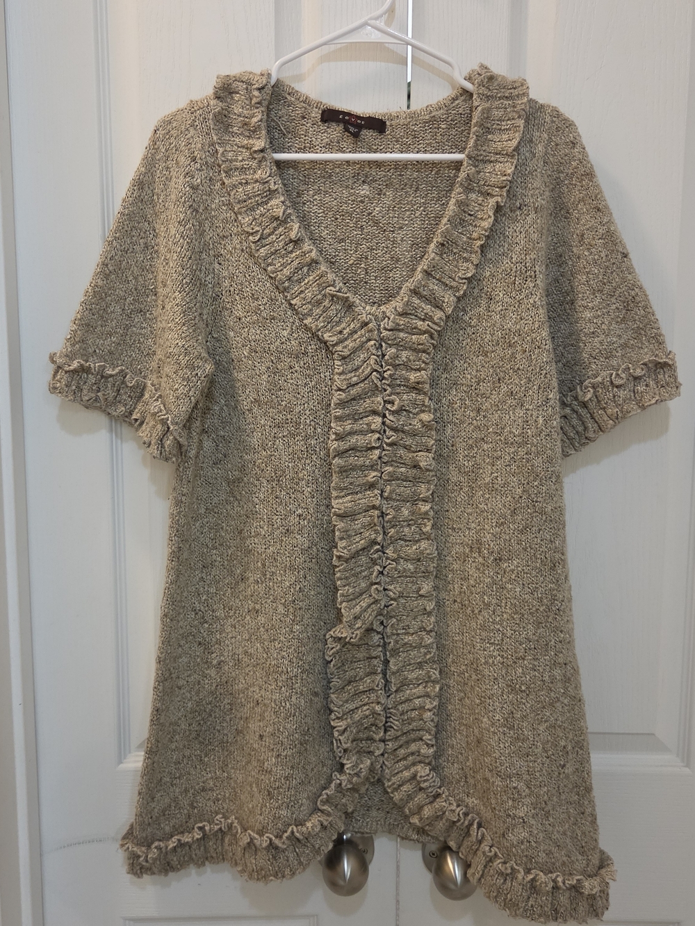 Fever Ruffled Knit Short-Sleeve Top — XL - Picture 3 of 8